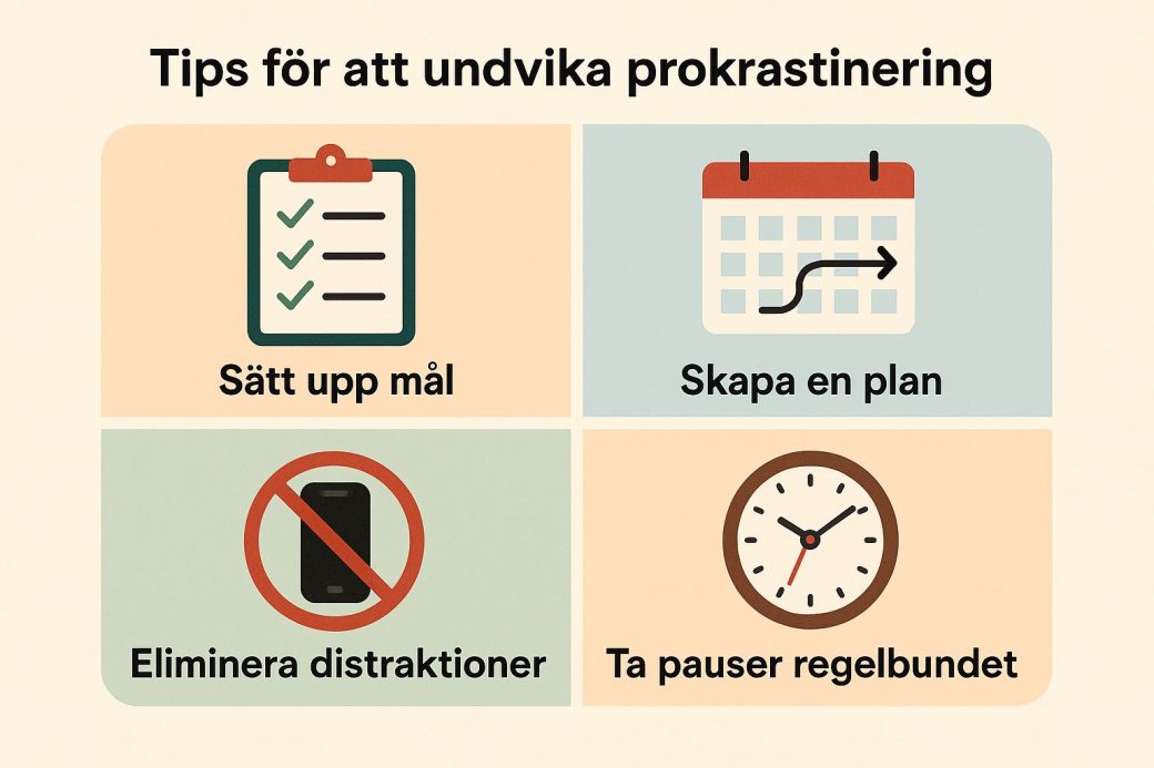 Tips för att undvika prokrastinering