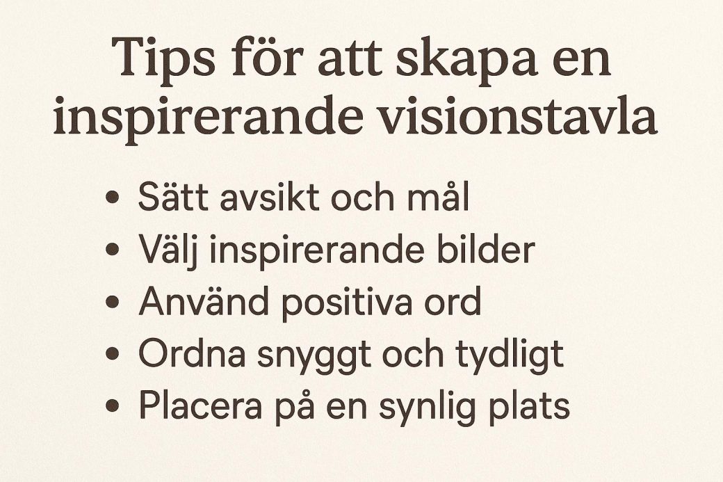 Tips för att skapa en inspirerande visionstavla